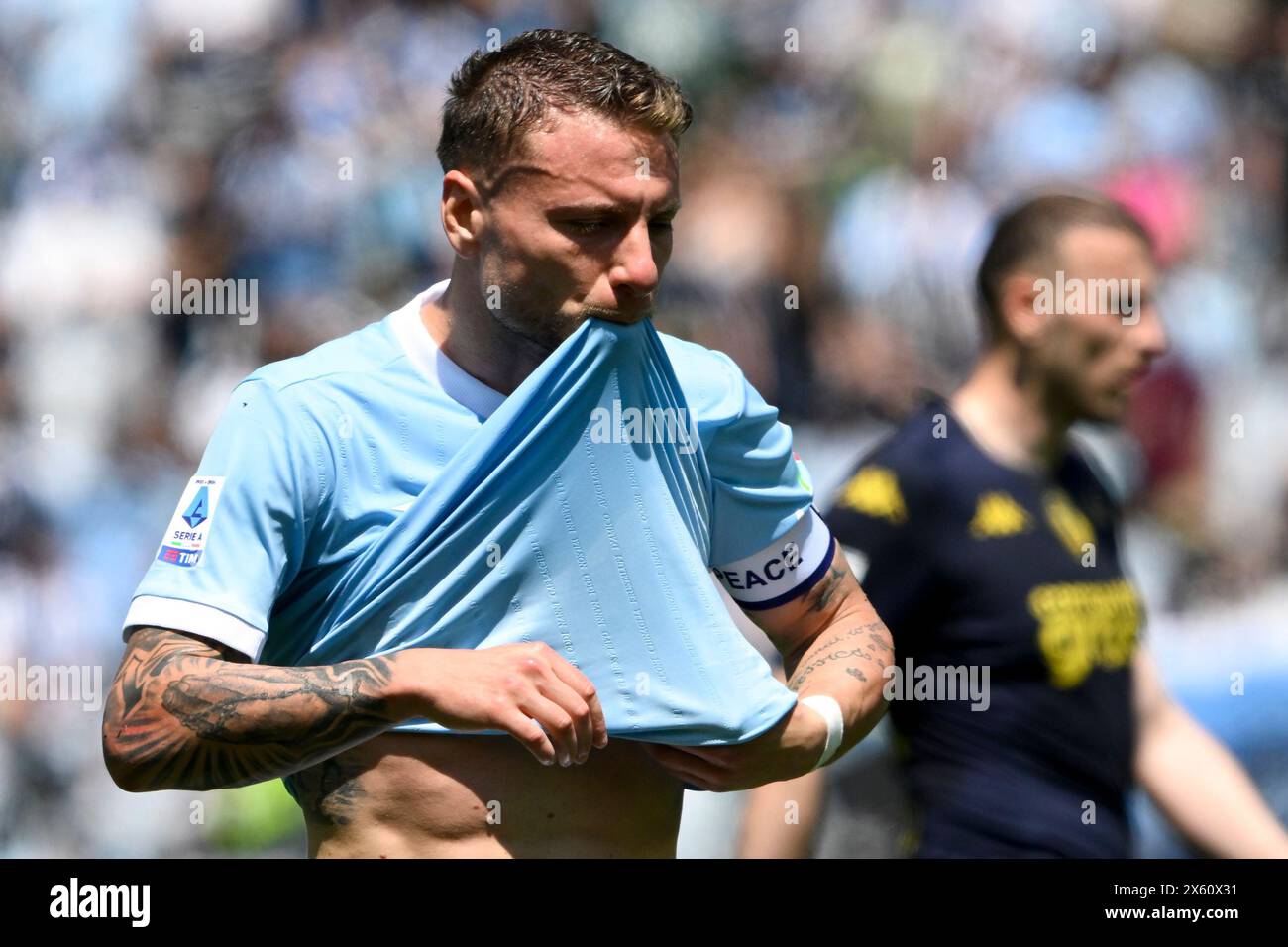 Rome, Italie. 12 mai 2024. Ciro immobile du SS Lazio réagit lors du match de Serie A entre le SS Lazio et l'Empoli FC au stade Olimpico à Rome (Italie), le 12 mai 2024. Crédit : Insidefoto di andrea staccioli/Alamy Live News Banque D'Images