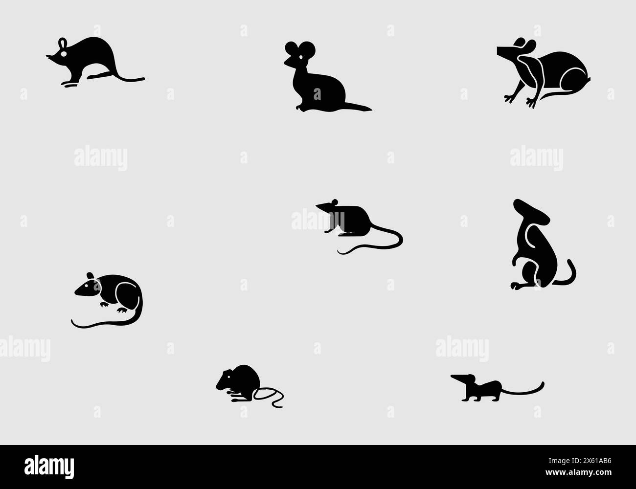 Conception minimale d'illustration d'icône noire de canne Rat Illustration de Vecteur