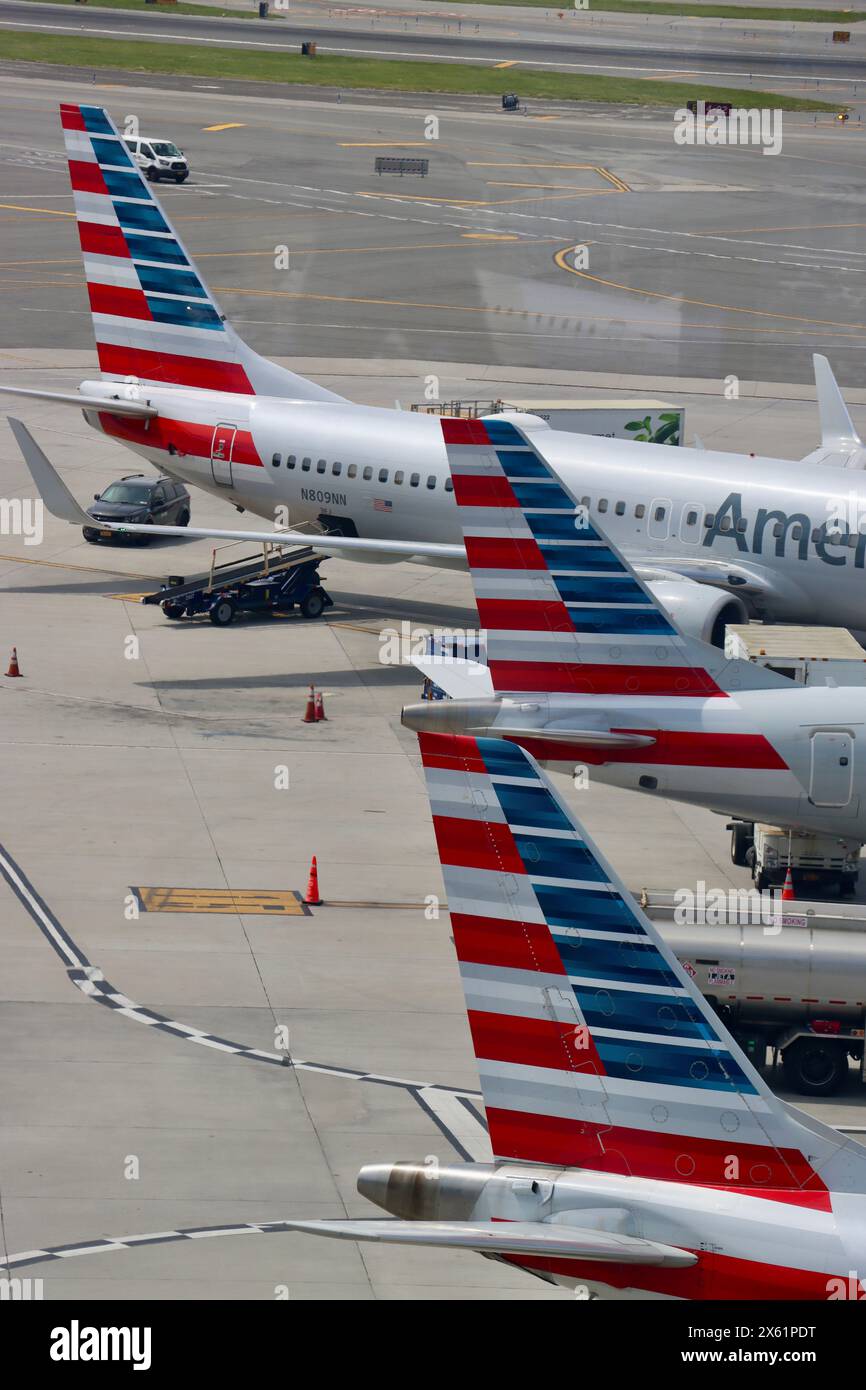 American Airlines à l'aéroport la Guardia à New York Banque D'Images