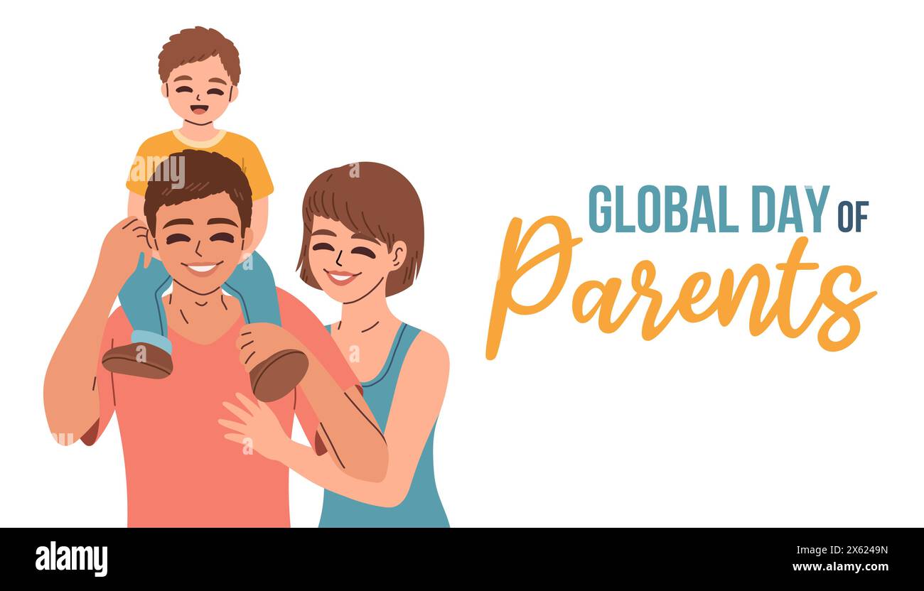 Journée mondiale des parents. Illustration de la journée des parents pour dépliant, bannière, publication sur les médias sociaux, affiche Illustration de Vecteur