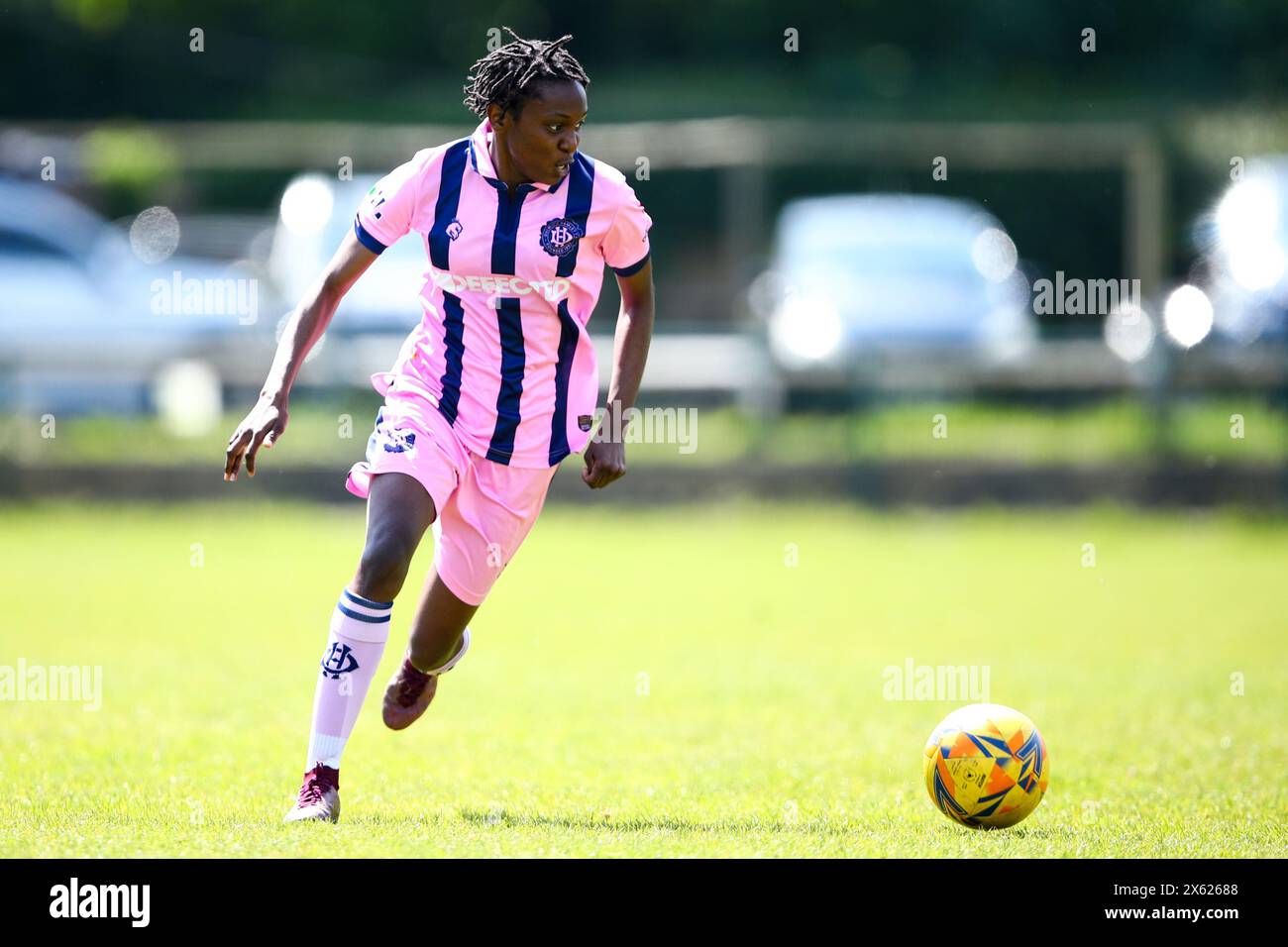 Londres, Royaume-Uni. 12 mai 2024. Londres, Angleterre, 12 mai 2024 : Shakira Kafoero Roberts (19 Dulwich Hamlet) en action lors du match de premier League Womens Regional de Londres et du Sud-est entre l'AFC Crawley et Dulwich Hamlet au Three Bridges FC à Londres, en Angleterre. (Liam Asman/SPP) crédit : SPP Sport Press photo. /Alamy Live News Banque D'Images