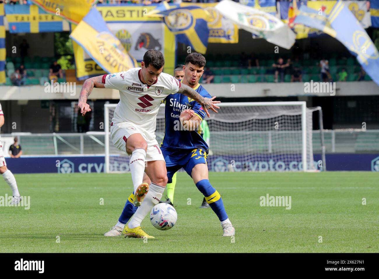 Vérone, Italie. 12 mai 2024. Pietro Pellegri (11 Torino FC) en action lors du match de football Serie A entre les Hellas Vérone et Torino au stade Marcantonio Bentegodi, au nord de l'est de l'Italie - dimanche 12 mai 2024. Sport - Soccer (photo de Paola Garbuioi/Lapresse) crédit : LaPresse/Alamy Live News Banque D'Images