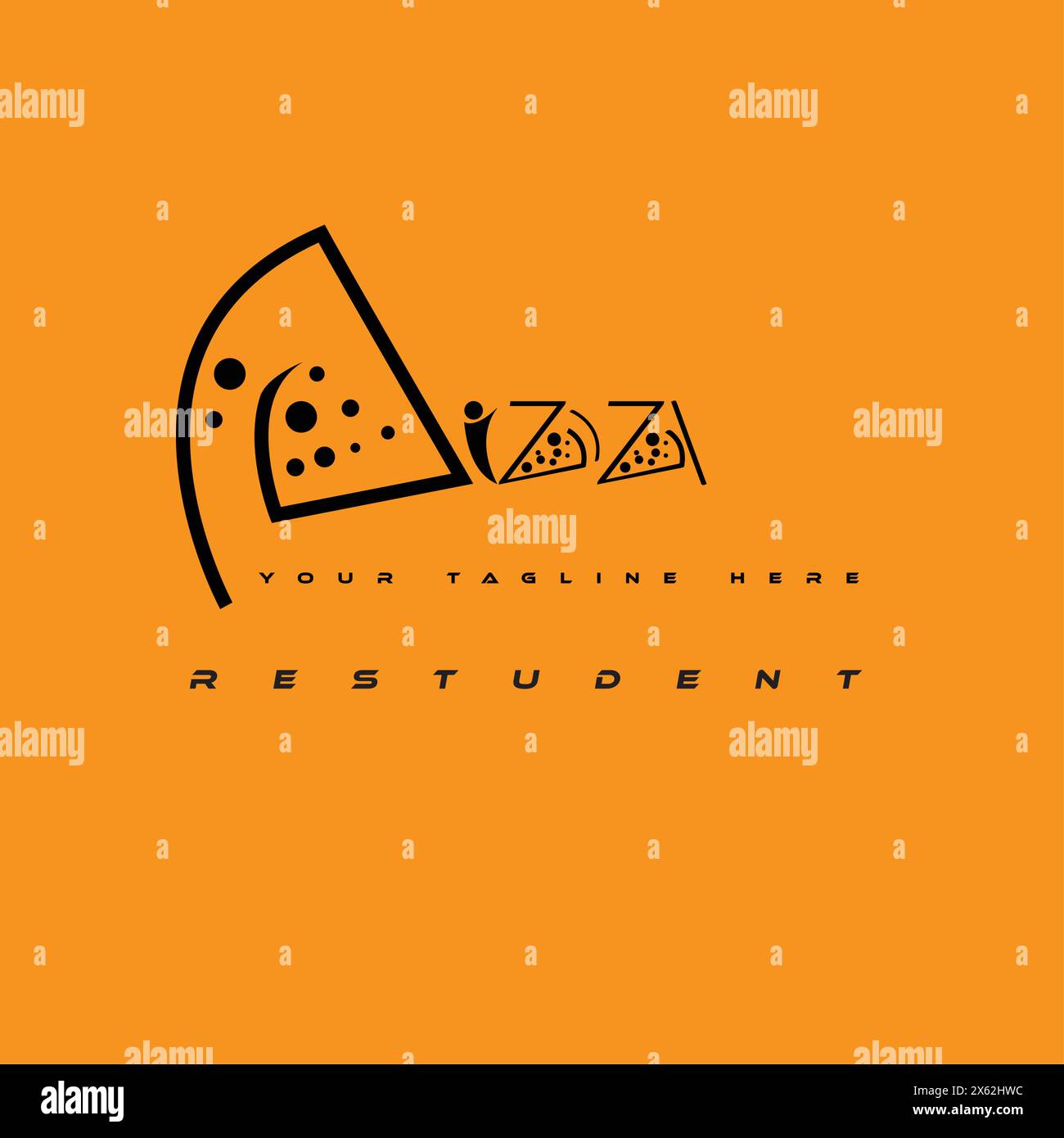 Logo pizza et logo monogramme créatif Illustration de Vecteur