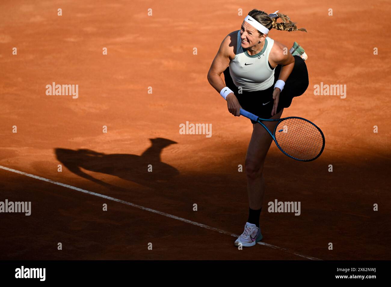 Rome, Italie. 12 mai 2024. Victoria Azarenka, de Biélorussie, en action lors du match contre Mayar Sherif Ahmed Abdel-Aziz, d'Égypte, au tournoi de tennis Internazionali BNL d'Italia 2024 au Foro Italico à Rome, Italie, le 12 mai 2024. Crédit : Insidefoto di andrea staccioli/Alamy Live News Banque D'Images