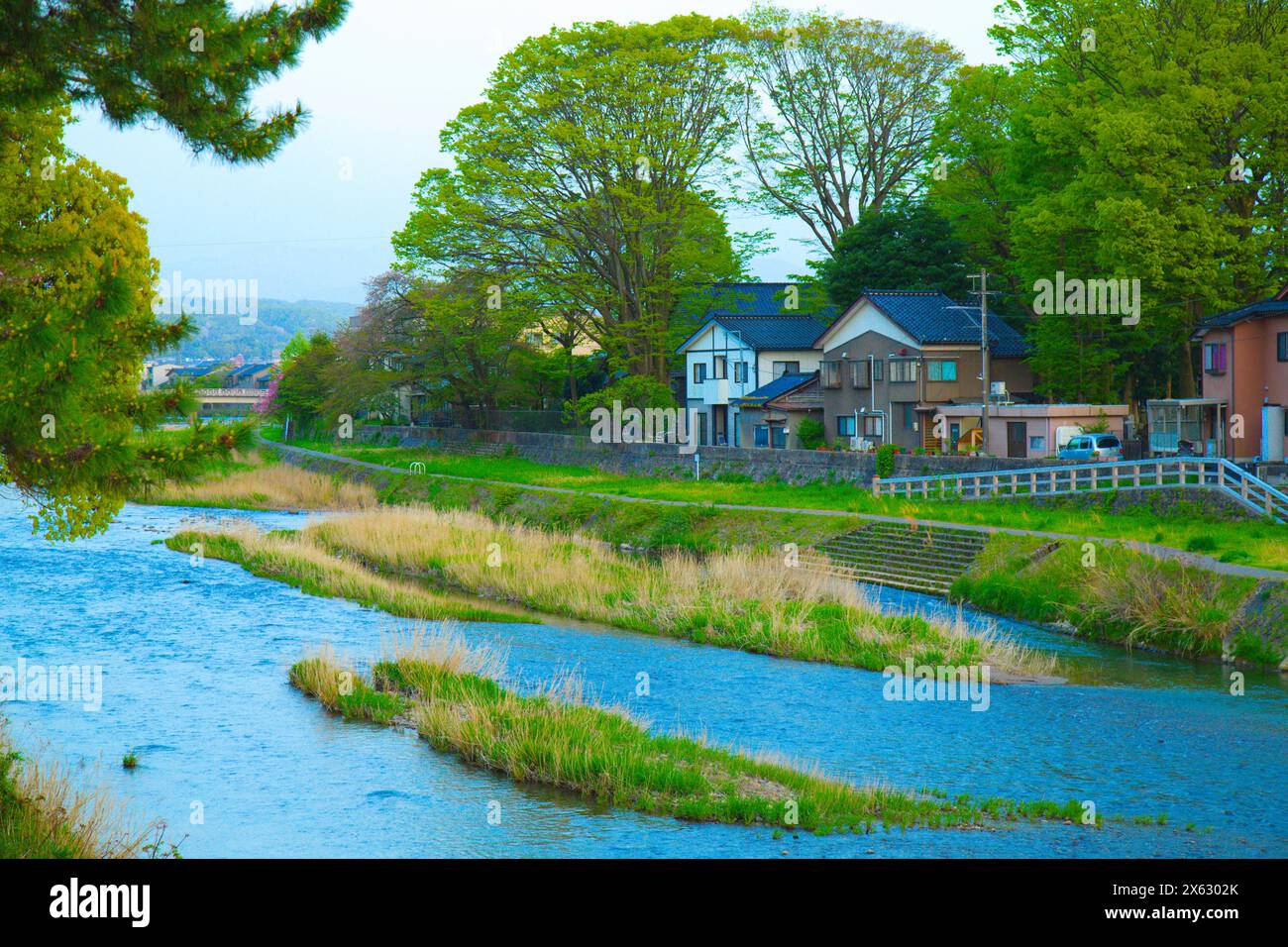 Japon, Kanazawa, rivière Asanogawa, Banque D'Images
