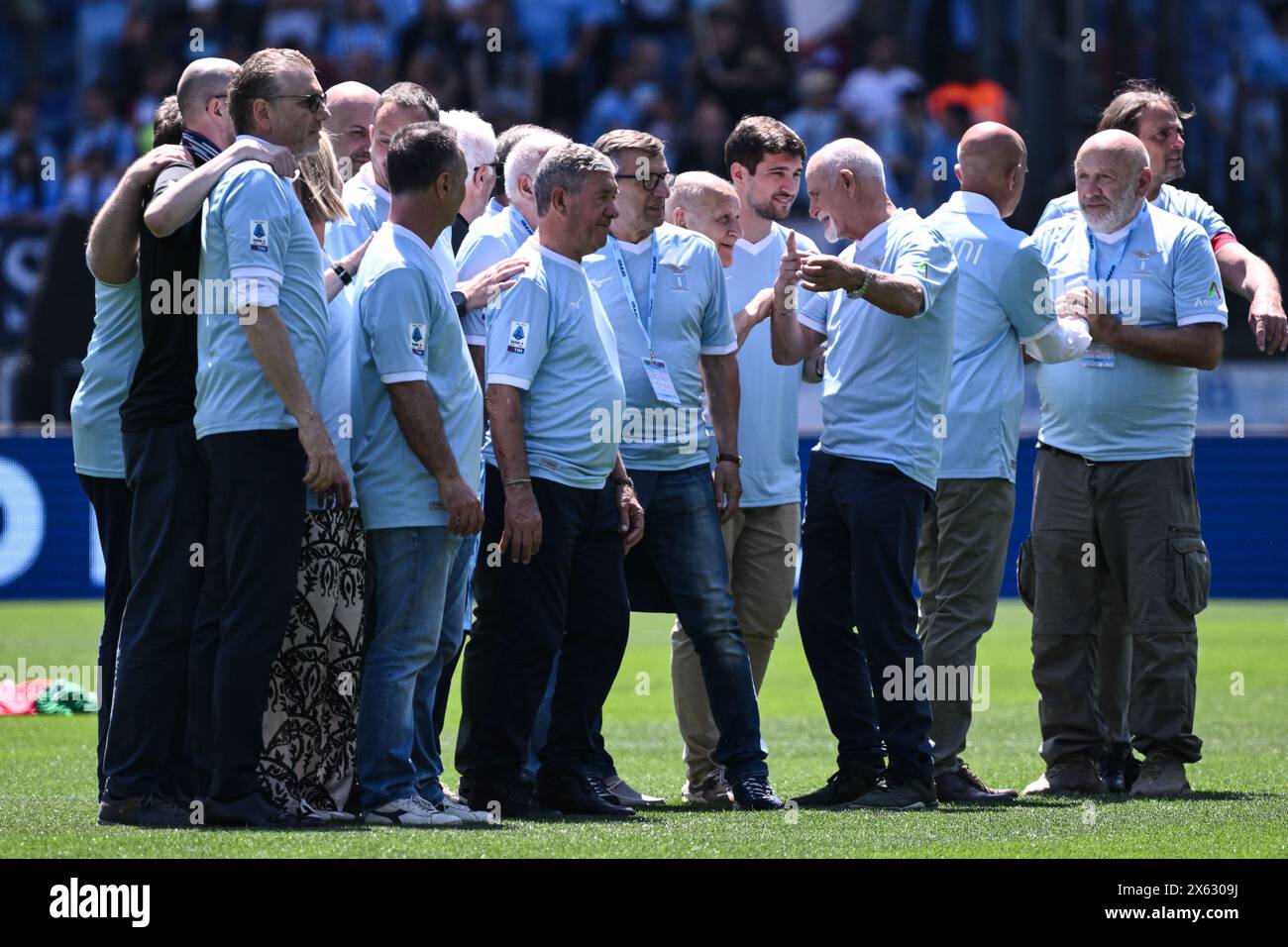Rome, Italie. 12 mai 2024. Champions italiens du Lazio 1974 lors de la 36e journée du Championnat de Serie A entre S.S. Lazio et Empoli FC, le 12 mai 2024 au stade olympique de Rome, Italie. Crédit : Agence photo indépendante/Alamy Live News Banque D'Images