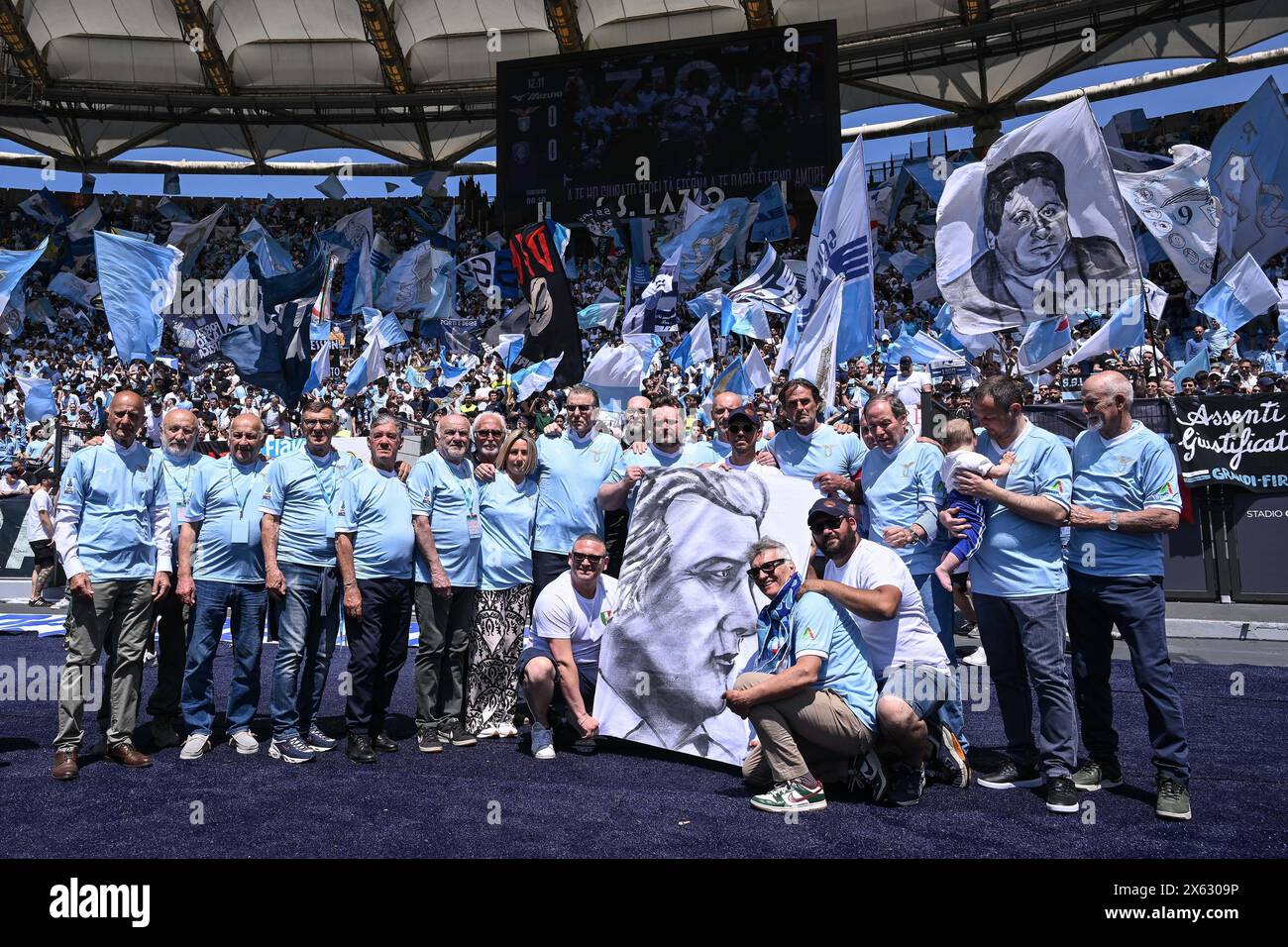 Rome, Italie. 12 mai 2024. Champions italiens du Lazio 1974 lors de la 36e journée du Championnat de Serie A entre S.S. Lazio et Empoli FC, le 12 mai 2024 au stade olympique de Rome, Italie. Crédit : Agence photo indépendante/Alamy Live News Banque D'Images