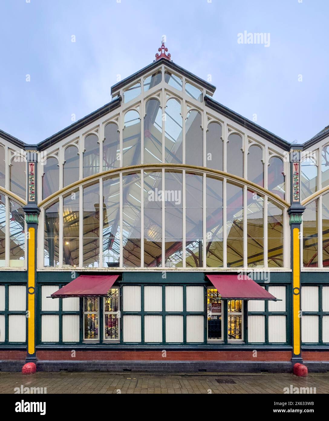 Extérieur de la salle de marché Grade II de Stockport. ROYAUME-UNI Banque D'Images
