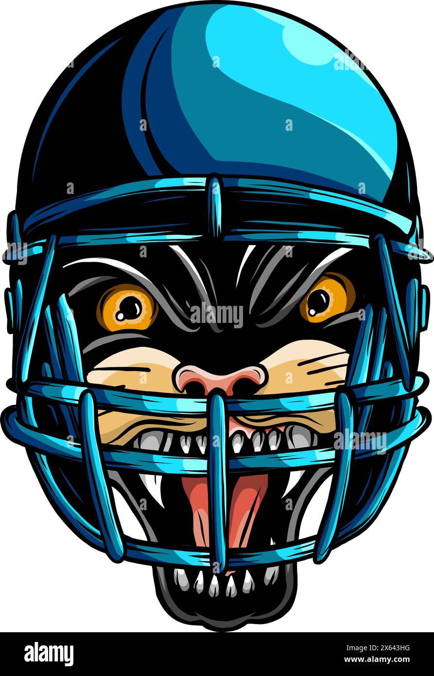 panthers football mascotte visage portant le vecteur visage Illustration de Vecteur