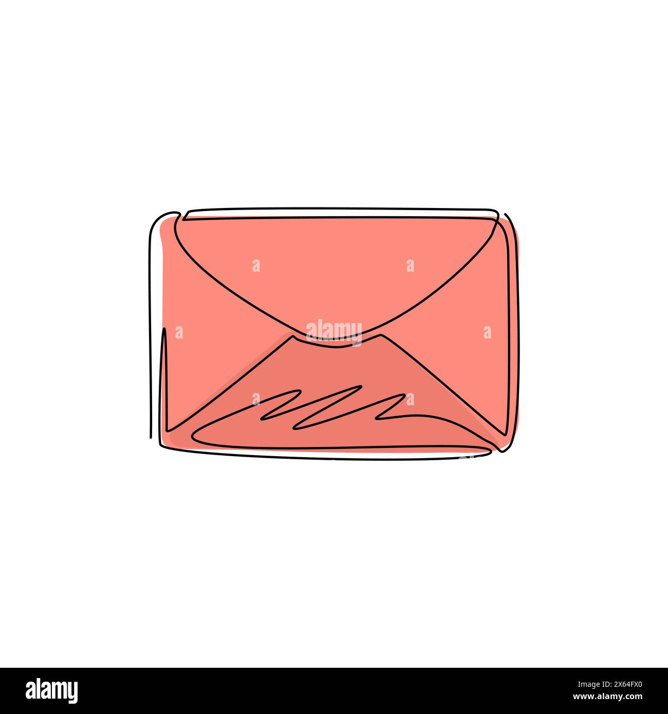 Icône d'enveloppe de courrier fermée sur une seule ligne. Message entrant non lu. Décoration pour cartes de vœux, affiches, impressions pour vêtements. conti moderne Illustration de Vecteur