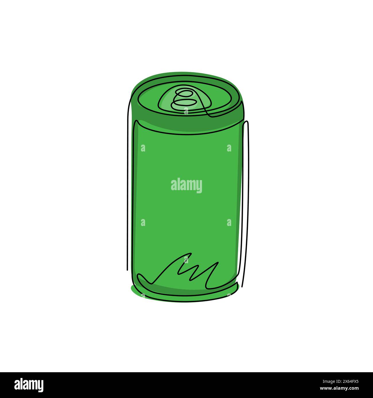 Icône de canette en aluminium soda dessinée en ligne continue unique. Boisson rafraîchissante soda dans le concept d'été. Pour flyer, autocollant, carte, logo, symbole, imprimer, poster. Illustration de Vecteur