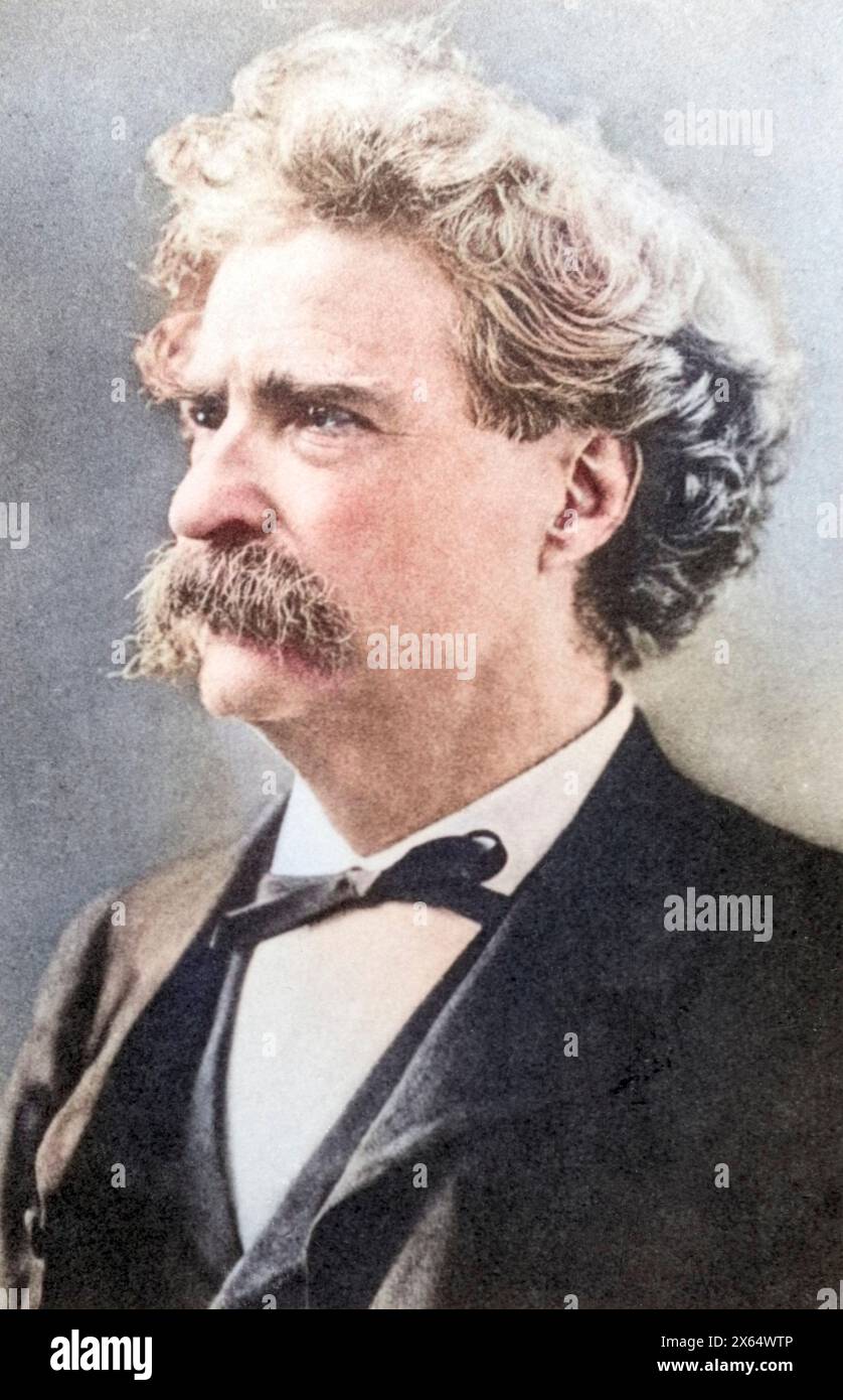 TWAIN, Mark, 30.11.1835 - 21.4,1910, auteur / écrivain américain, humoriste, portrait, ADDITIONAL-RIGHTS-CLEARANCE-INFO-NOT-AVAILABLE Banque D'Images