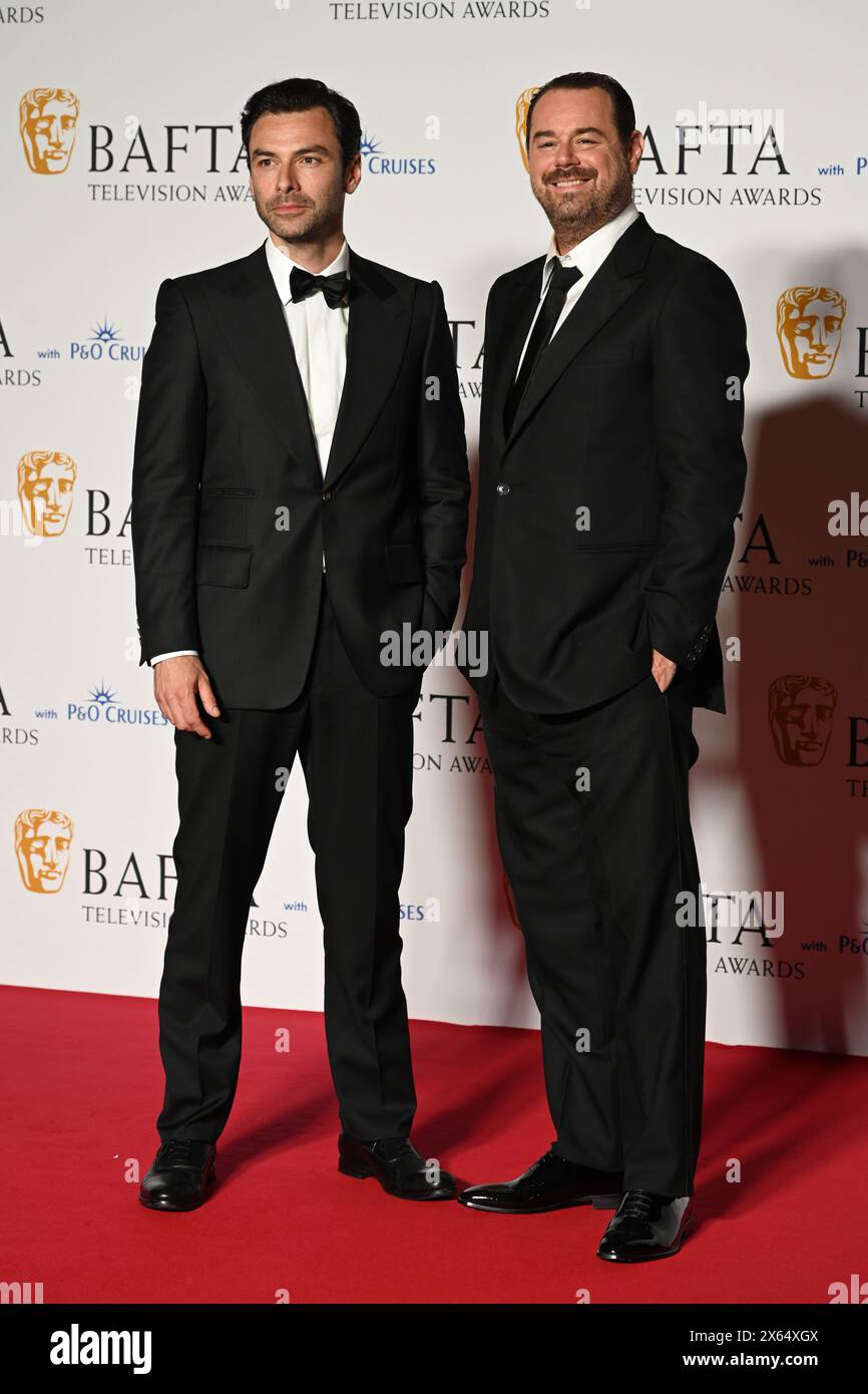 Royal Festival Hall, LONDRES, ANGLETERRE, Royaume-Uni - 12 MAI 2024 : Aiden Turner et Danny Dyer dans la salle des gagnants lors des BAFTA Television Awards 2024 avec P&O Cruises, Londres, Royaume-Uni. Crédit : Voir Li/Picture Capital/Alamy Live News Banque D'Images