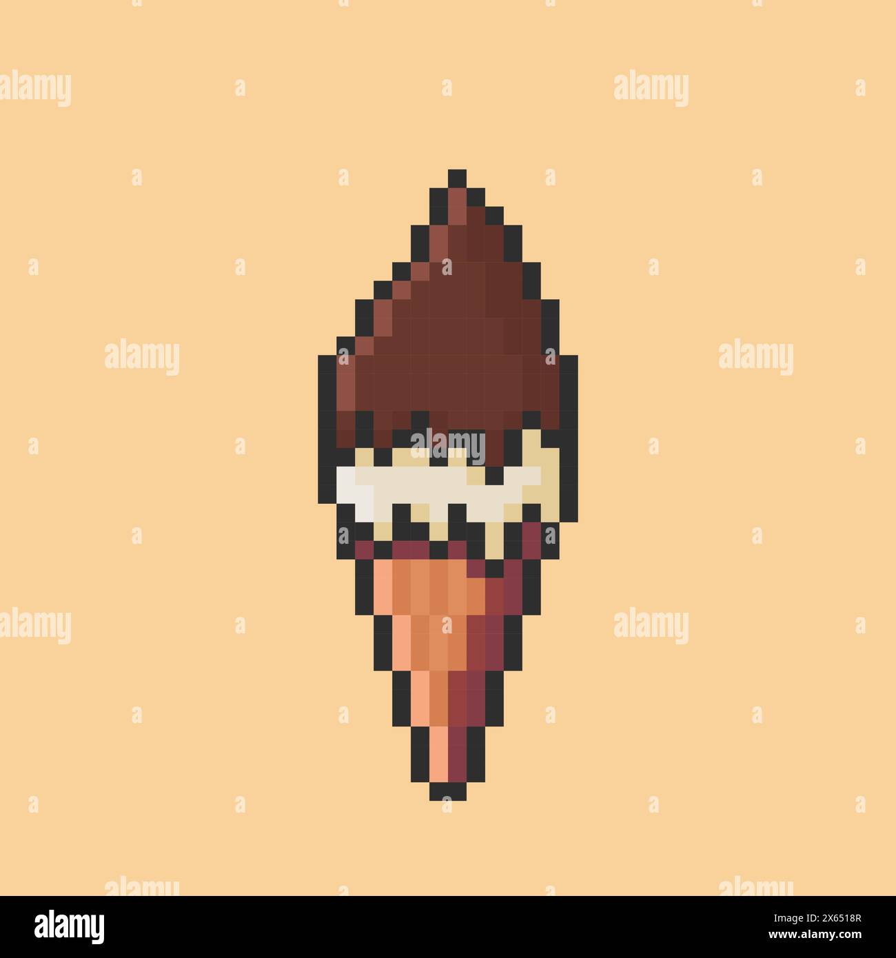 Illustration vectorielle de crème glacée avec Pixel Art Design Illustration de Vecteur