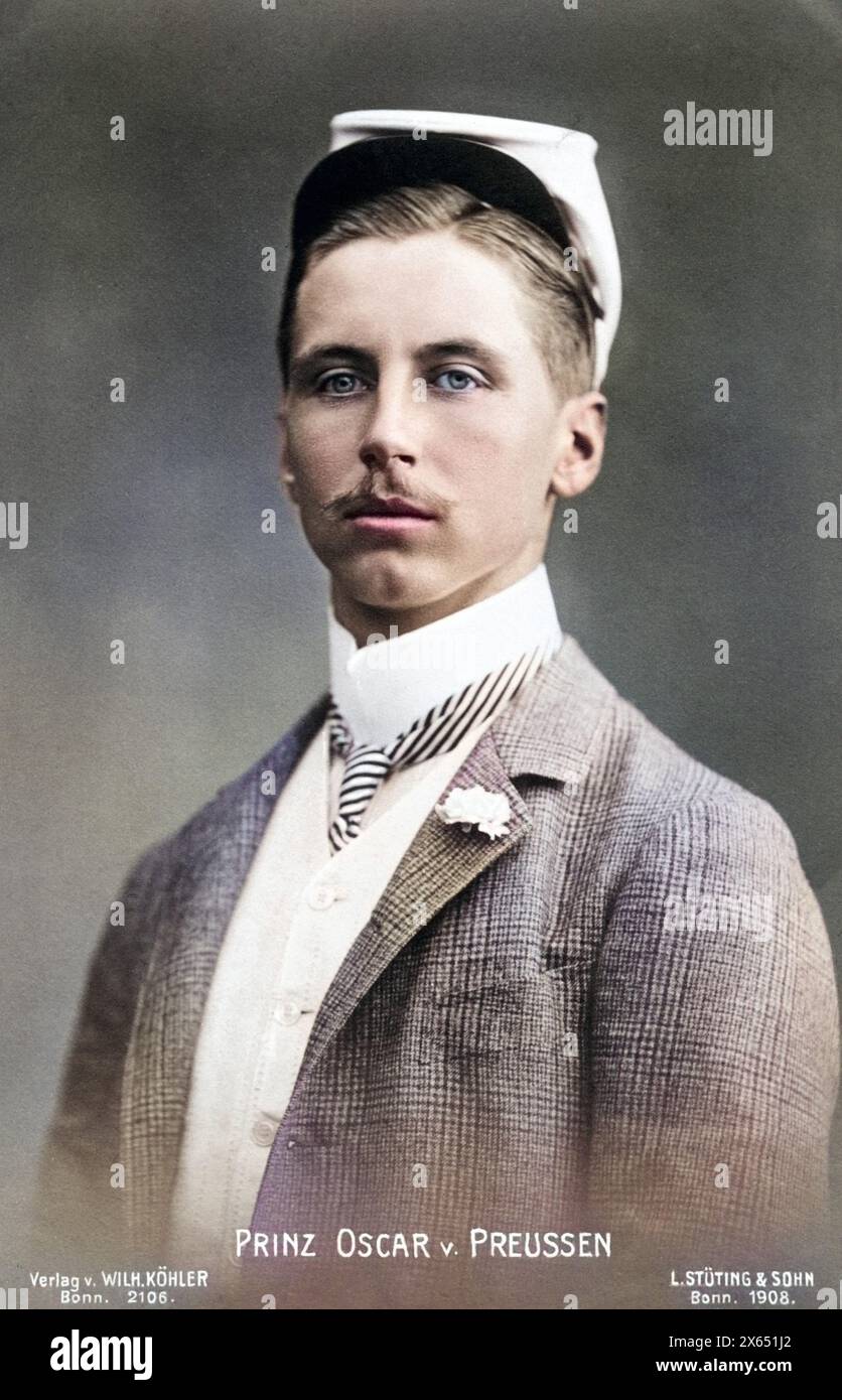 Oskar, 27.7.1888 - 27.1,1958, Prince de Prusse, général allemand, portrait, EN TANT QU'ÉTUDIANT, AUTORISATION-DROITS-SUPPLÉMENTAIRE-INFO-NOT-AVAILABLE Banque D'Images