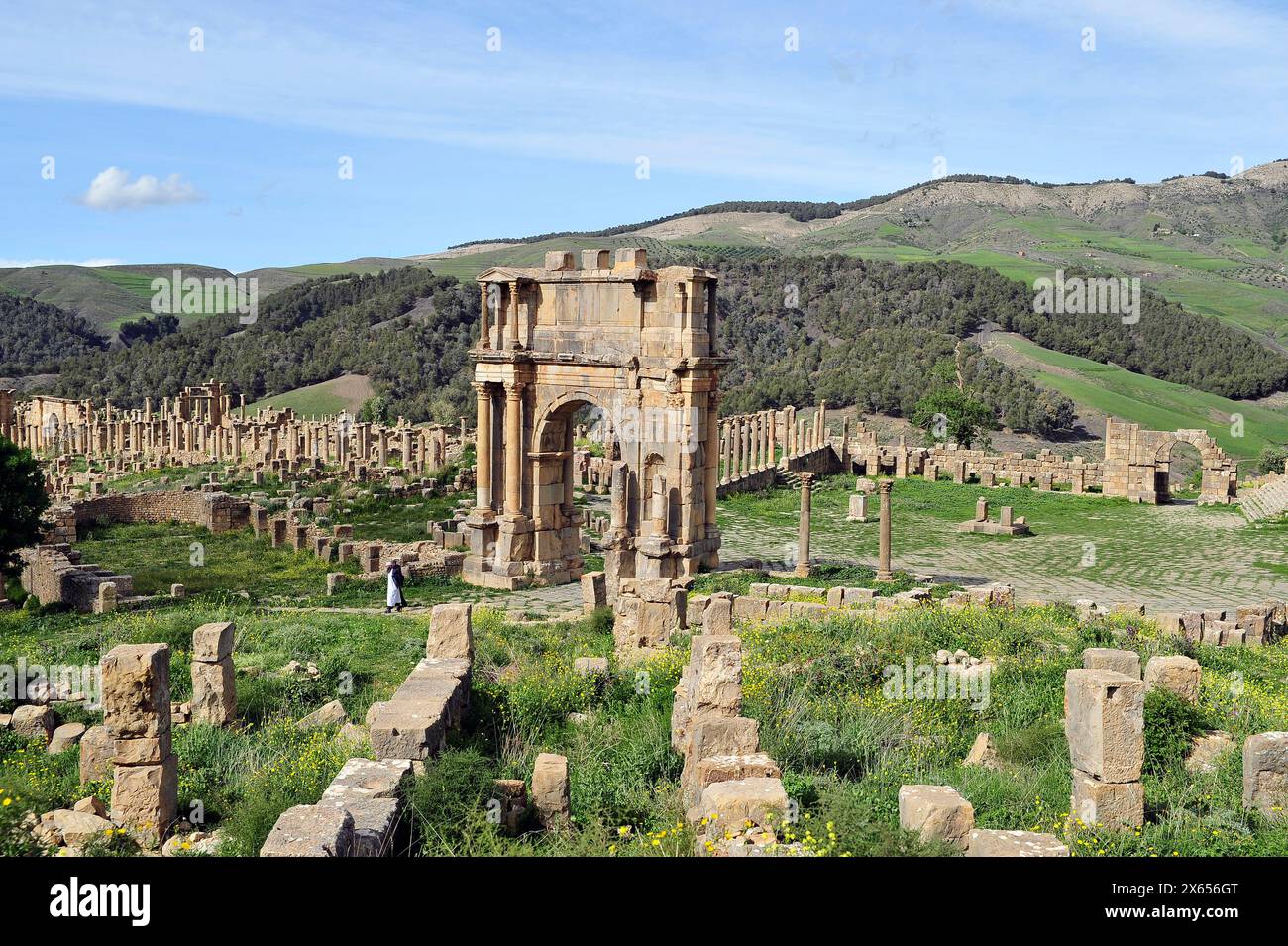 ALGÉRIE - TOURISME - ART - HISTOIRE - ARCHÉOLOGIE. Site romain de Djemila Banque D'Images