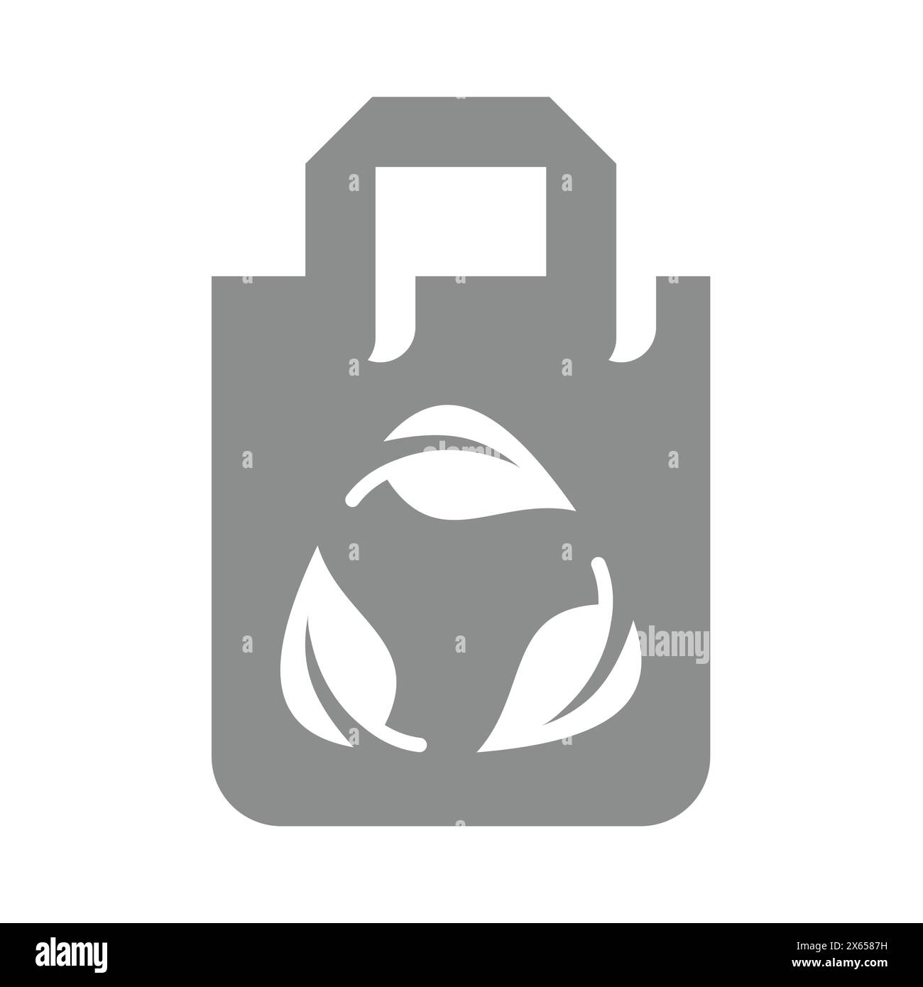 Icône de sac à provisions en matériau recyclé. Papier recyclable, vecteur de déchets non toxique. Illustration de Vecteur