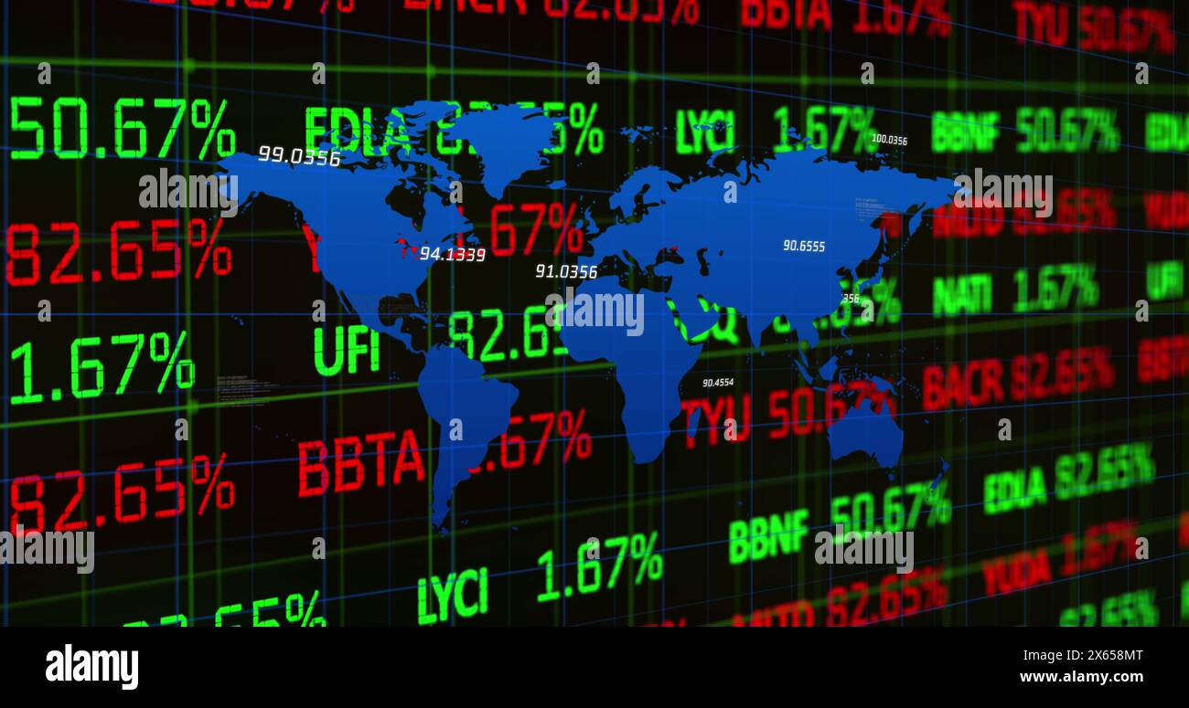 L'économie mondiale est le concept de marché boursier composition numérique Banque D'Images