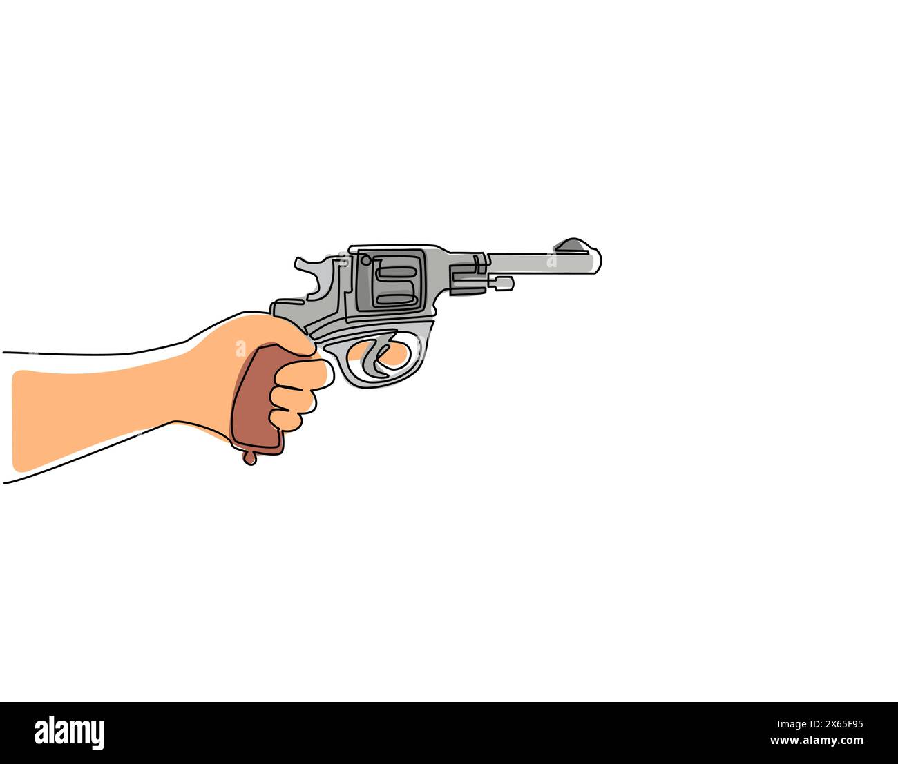 Cartoon illustration hand holding gun Banque de photographies et d ...