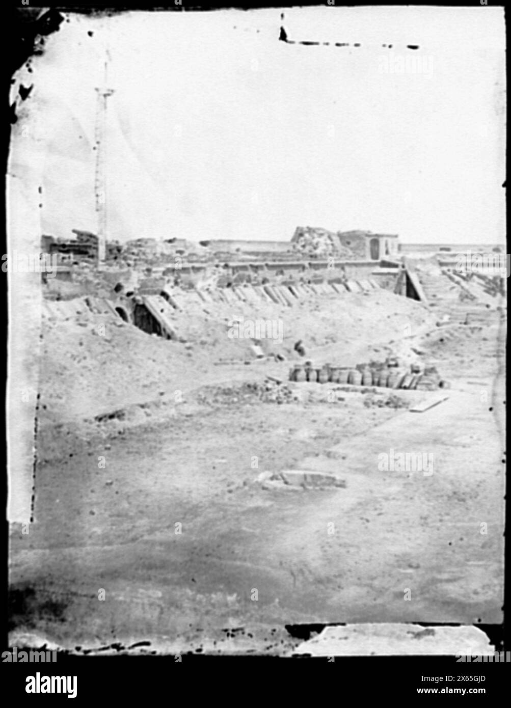 Fort Pulaski, Ga Vue intérieure du parapet arrière, photographies de la guerre de Sécession 1861-1865 Banque D'Images
