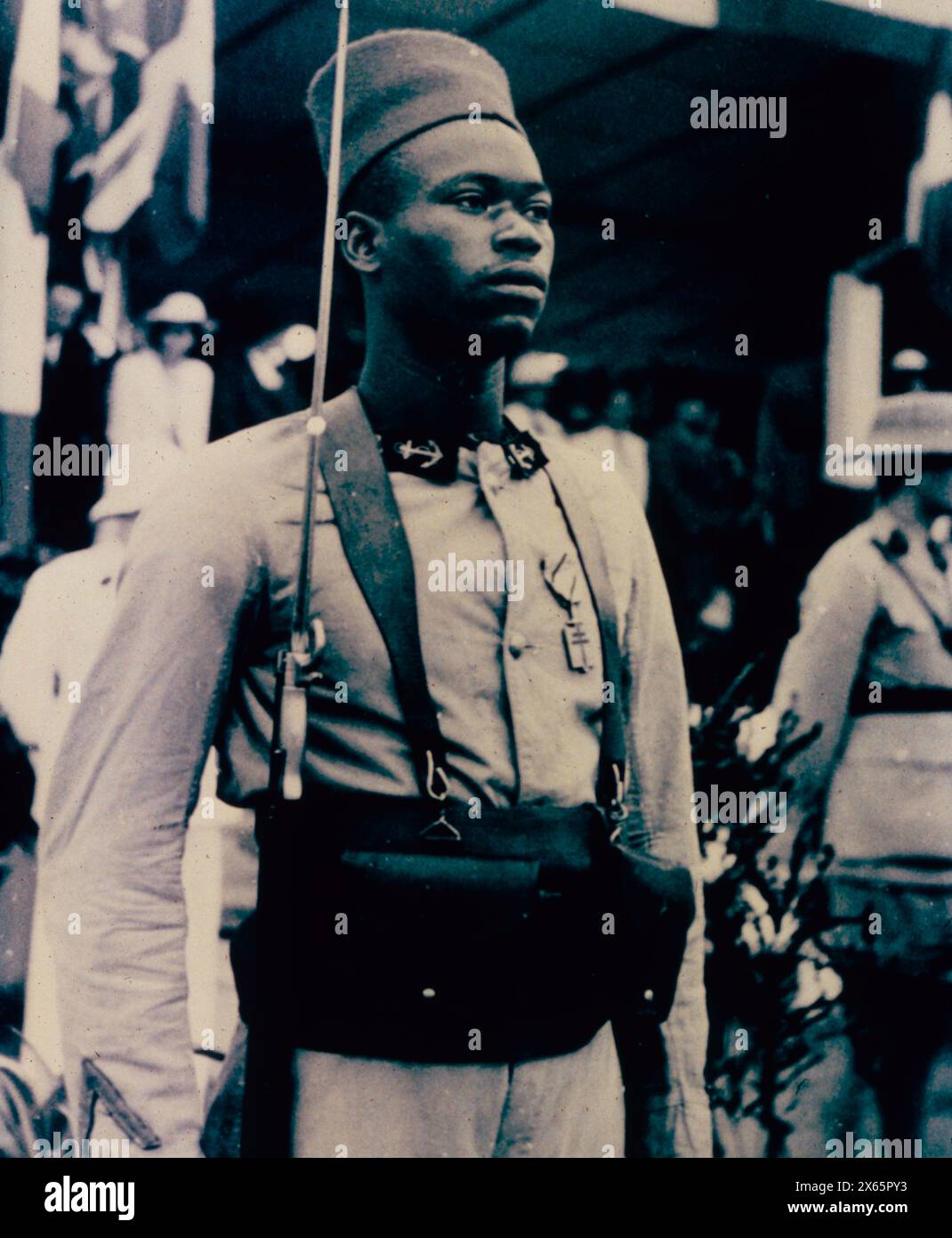 Infanterie de Brazzaville, Congo français combattant pour la libération de la France, seconde Guerre mondiale des années 1940 Banque D'Images