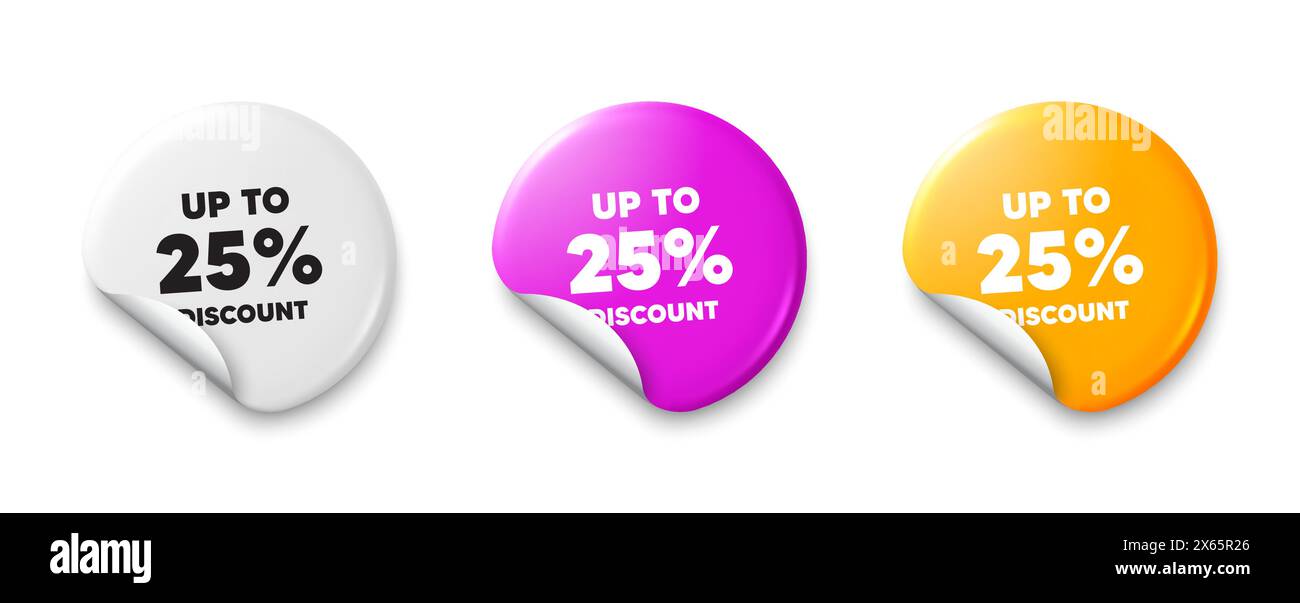 Jusqu'à 25 % de réduction. Affiche de prix de l'offre de vente. Étiquettes de prix. Vecteur Illustration de Vecteur