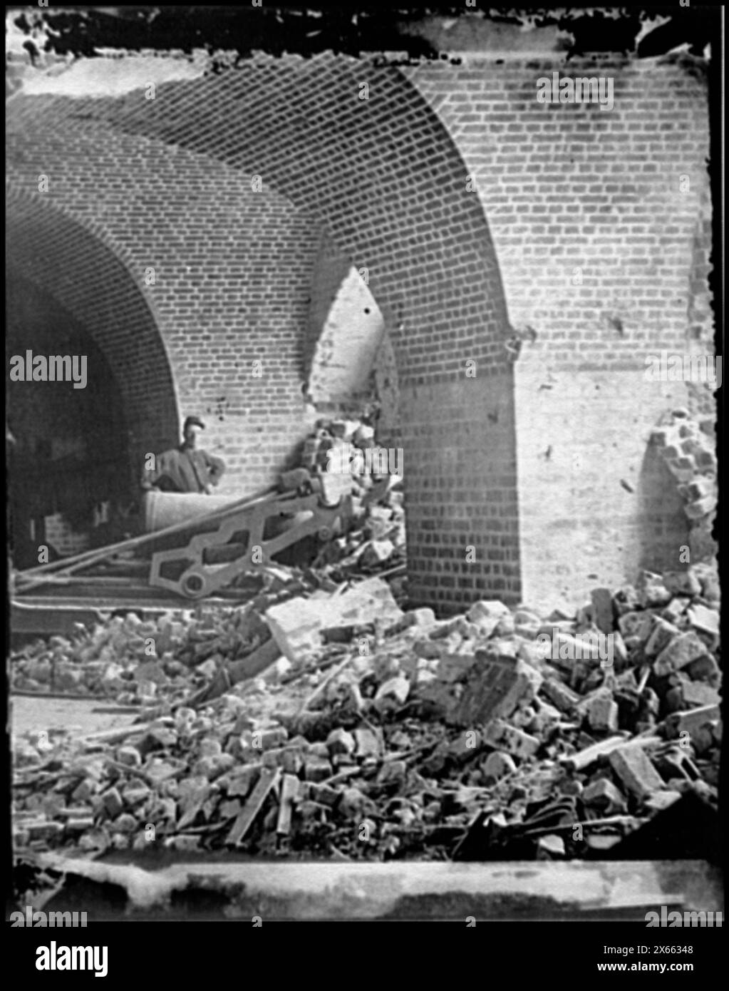 Fort Pulaski, Ga Vue intérieure de la brèche, photographies de la guerre de Sécession 1861-1865 Banque D'Images