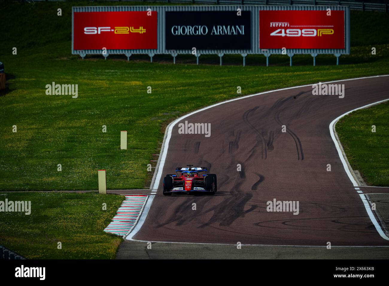 #38 Oliver Bearman, Scuderia Ferrari lors de l'essai mouillé à Fiorano (MO) Italie, 9 mai 2024 Banque D'Images