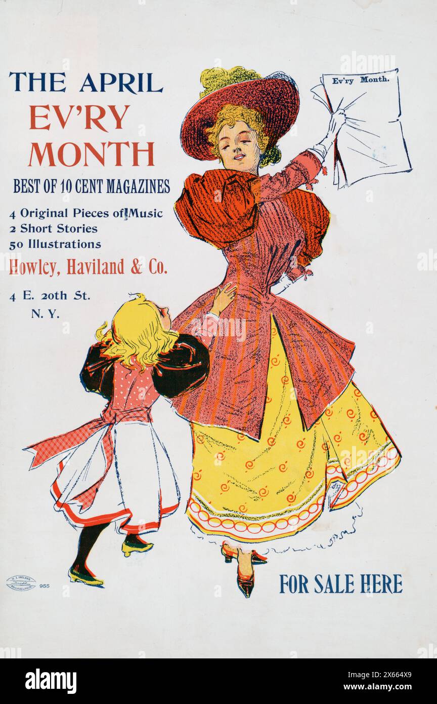 George Reiter Brill (illustrateur américain, 1867-1918) le mois d’avril ev’ry – Best of 10 cent magazines … (1890) Banque D'Images