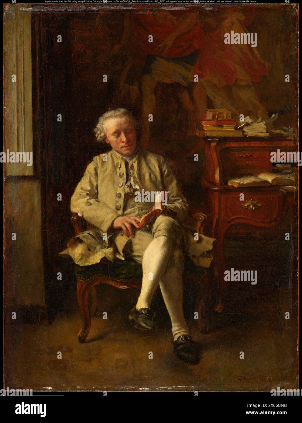 Jean Louis Ernest Meissonier homme lisant 1859 Banque D'Images