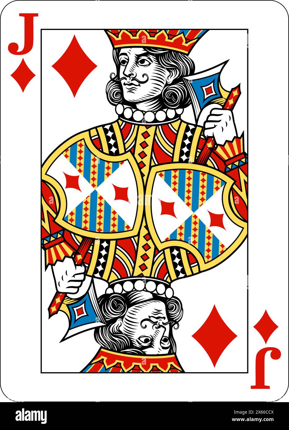 Jack of Diamonds Design de Deck of Playing Cards Illustration de Vecteur