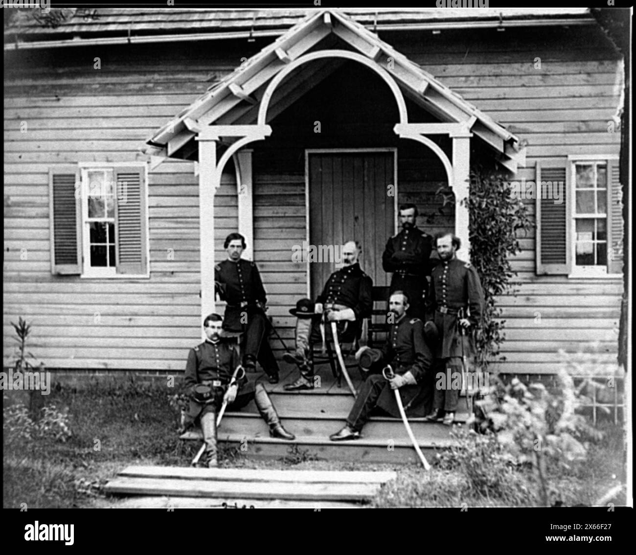 Culpeper, Virginie Prévôt maréchal général Marsena R. Patrick et état-major, photographies de la guerre de Sécession 1861-1865 Banque D'Images