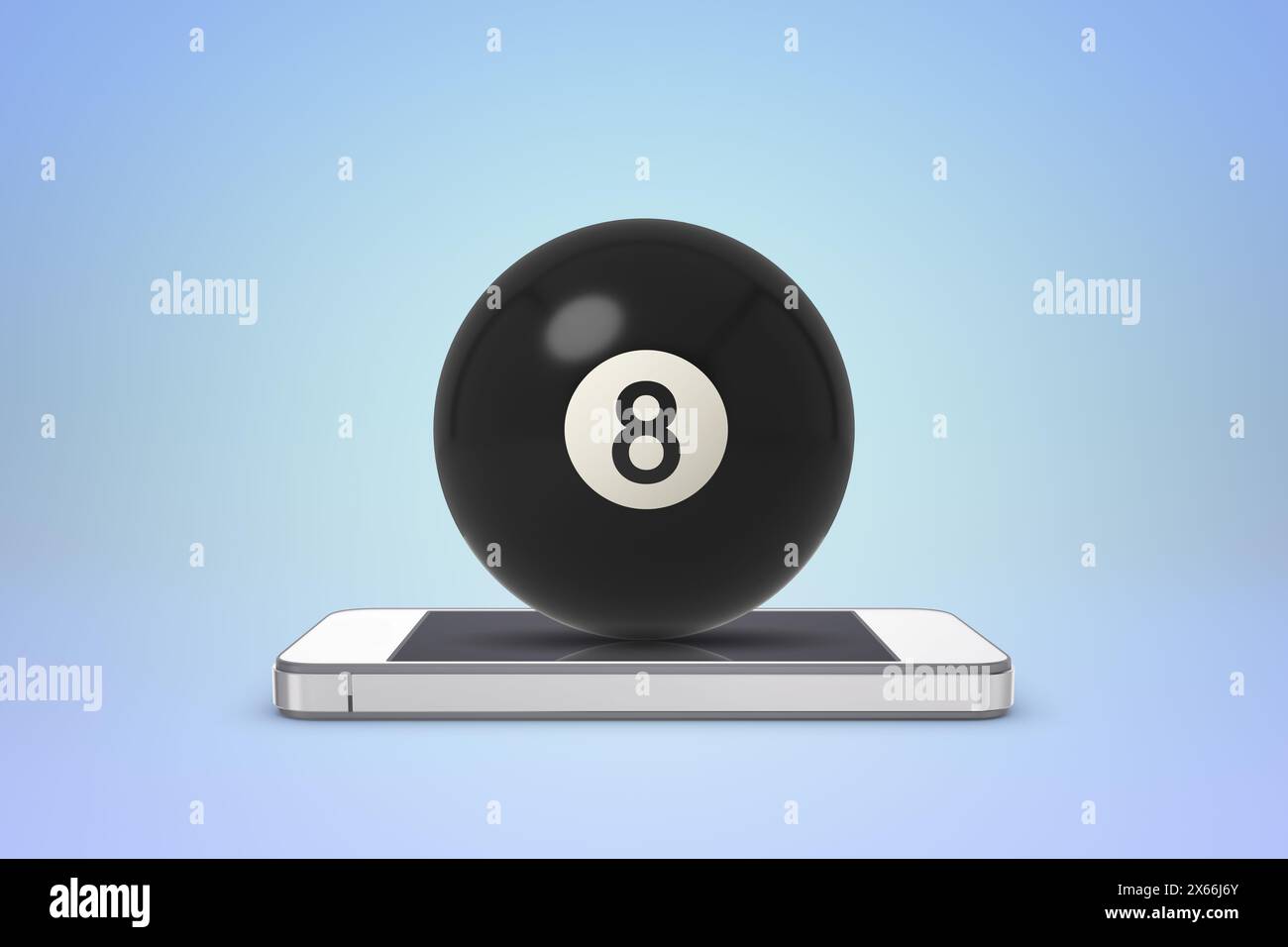 Magic huit ball sur smartphone prédisant l'avenir Banque D'Images