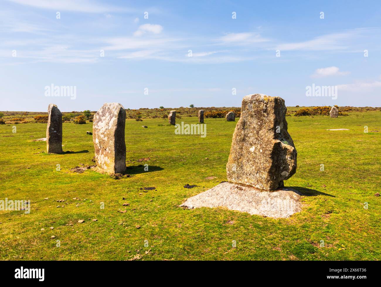 Hurlers Stone Circle Minions Banque D'Images