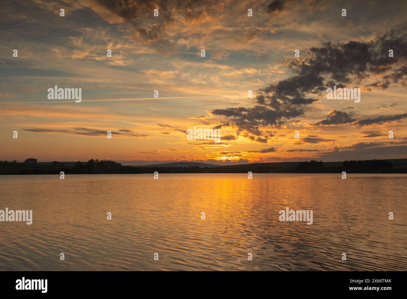 Siblyback Sunset Bodmin Moor Cornwall Banque D'Images