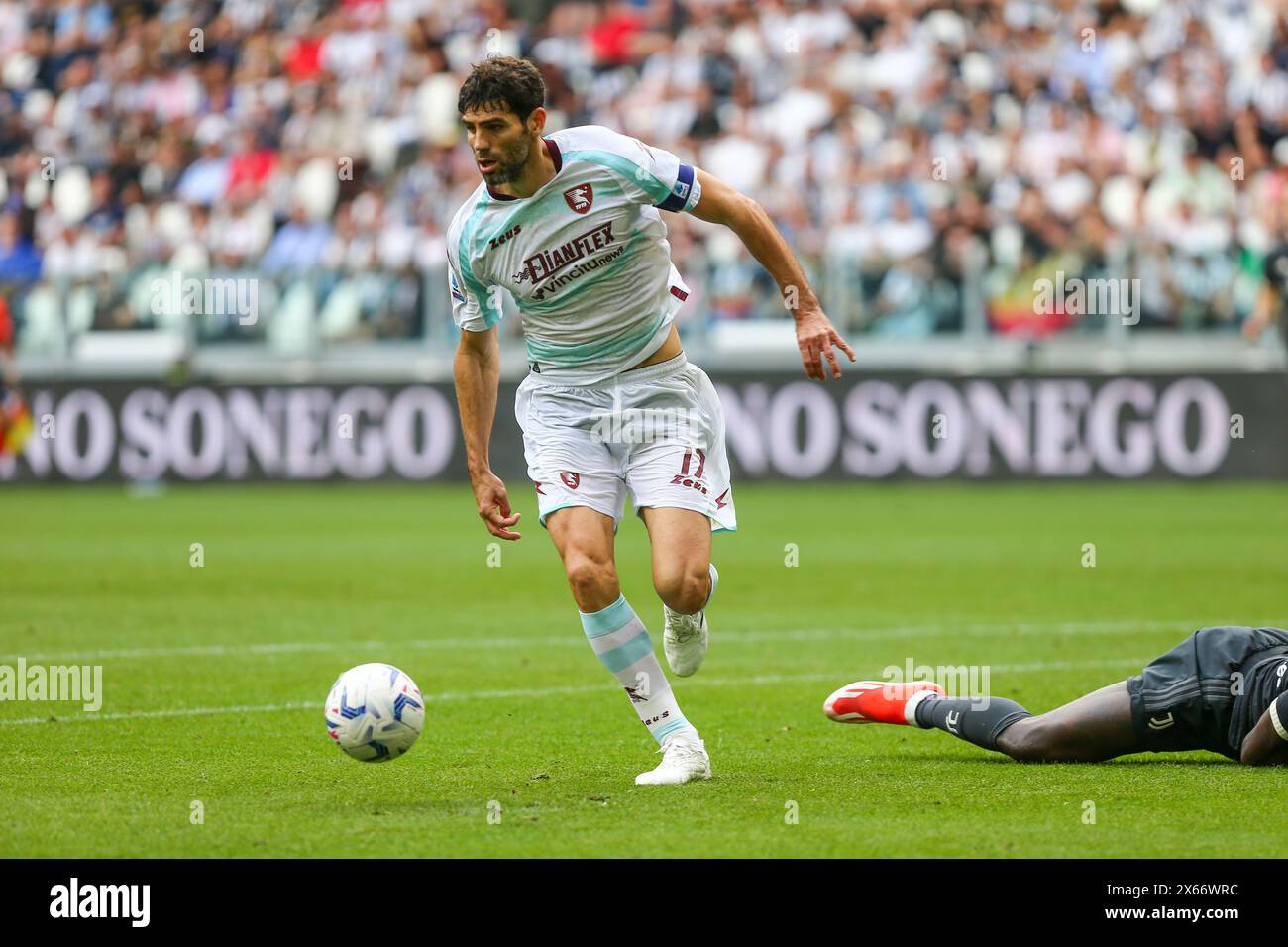 Federico Fazio de l'US Salernitana 1919 lors du match opposant la Juventus FC et l'US Salernitana le 12 mai 2024 au stade Allianz de Turin, Italie. Banque D'Images