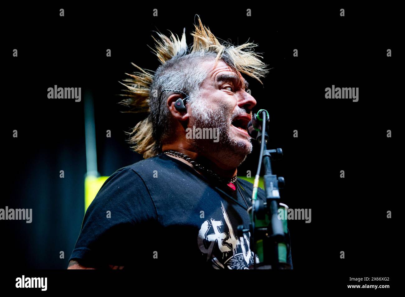 Milan, Italie. 12 mai 2024. FAT Mike du groupe de Punk rock NOFX se produit au Carroponte à Milan, en Italie, pour les derniers concerts italiens de leur carrière avant de se séparer, le 12 mai 2024 à Milan, en Italie. Crédit : Mairo Cinquetti/Alamy Live News Banque D'Images