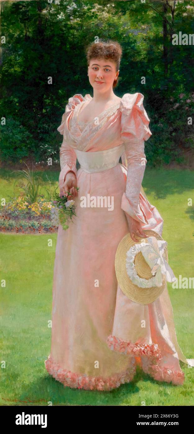 Vlaho Bukovac, Mme Richard le doux, portrait peint à l'huile sur toile, 1892 Banque D'Images