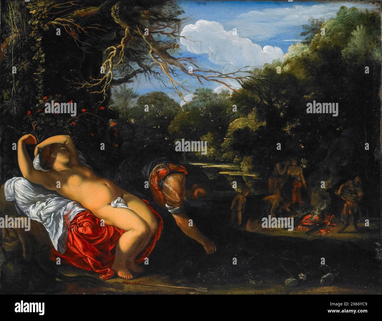 Adam Elsheimer, Apollon et Coronis, peinture à l'huile sur cuivre, 1607-1608 Banque D'Images