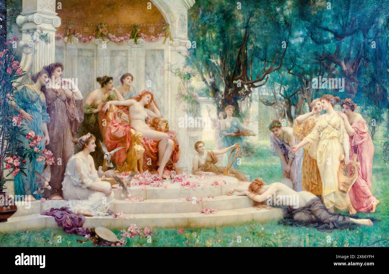 Henrietta Rae peinture, Psyché avant le trône de Vénus, huile sur toile, 1894 Banque D'Images