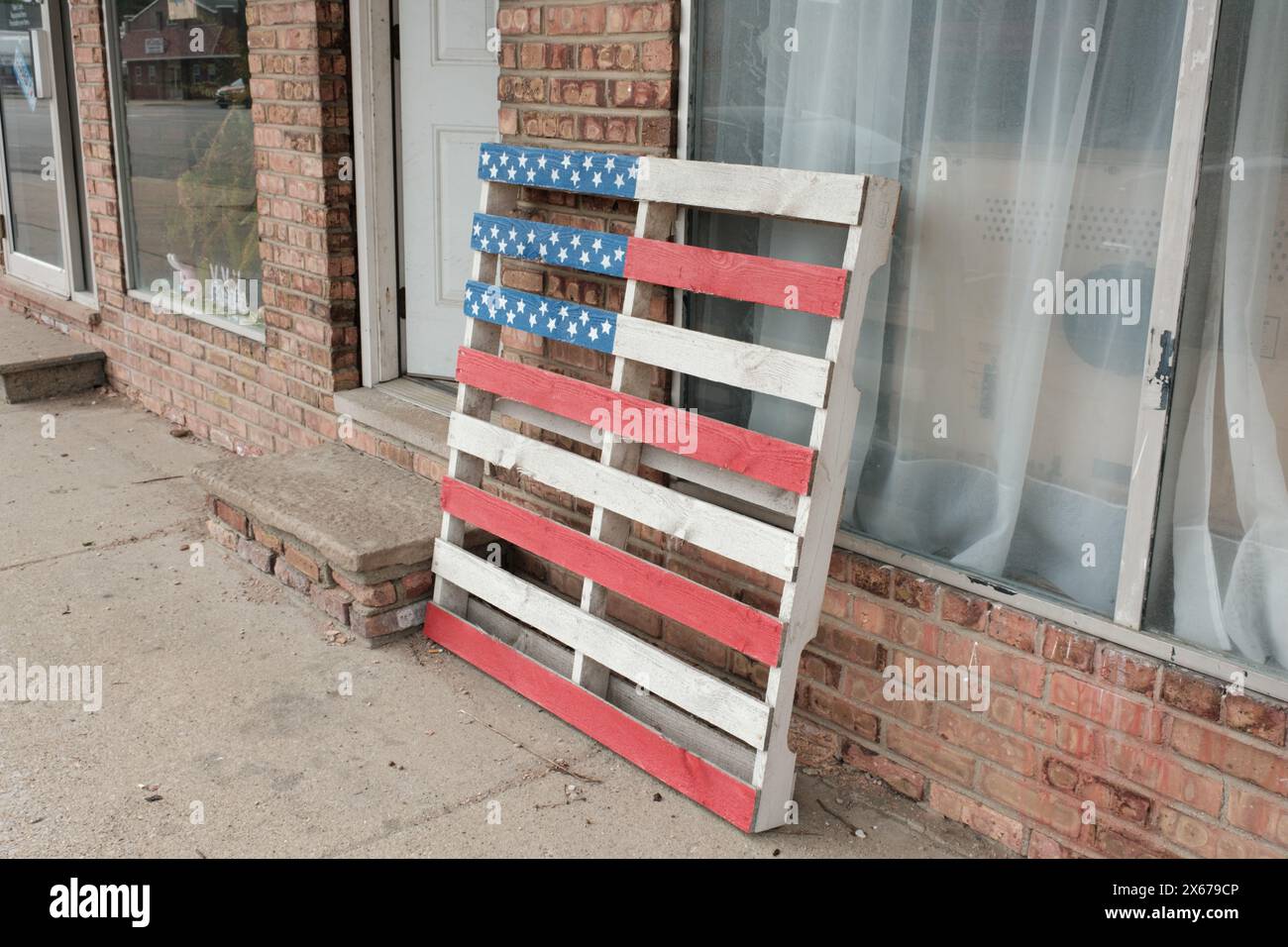 Drapeau américain en détresse, Drapeau américain rustique, B Ross, Drapeau en bois - Canada