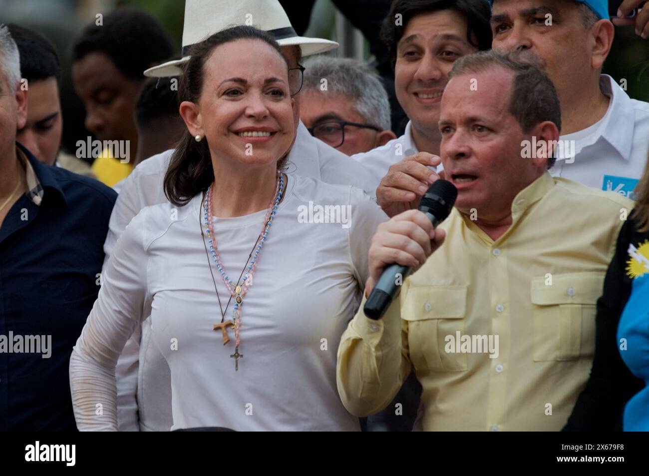 Maracaibo, Venezuela. 02-05-2024. Maria Corina Machado, assiste à un rassemblement avec ses partisans lors d'une campagne électorale à Vzla photo par : Jose Bula. Banque D'Images