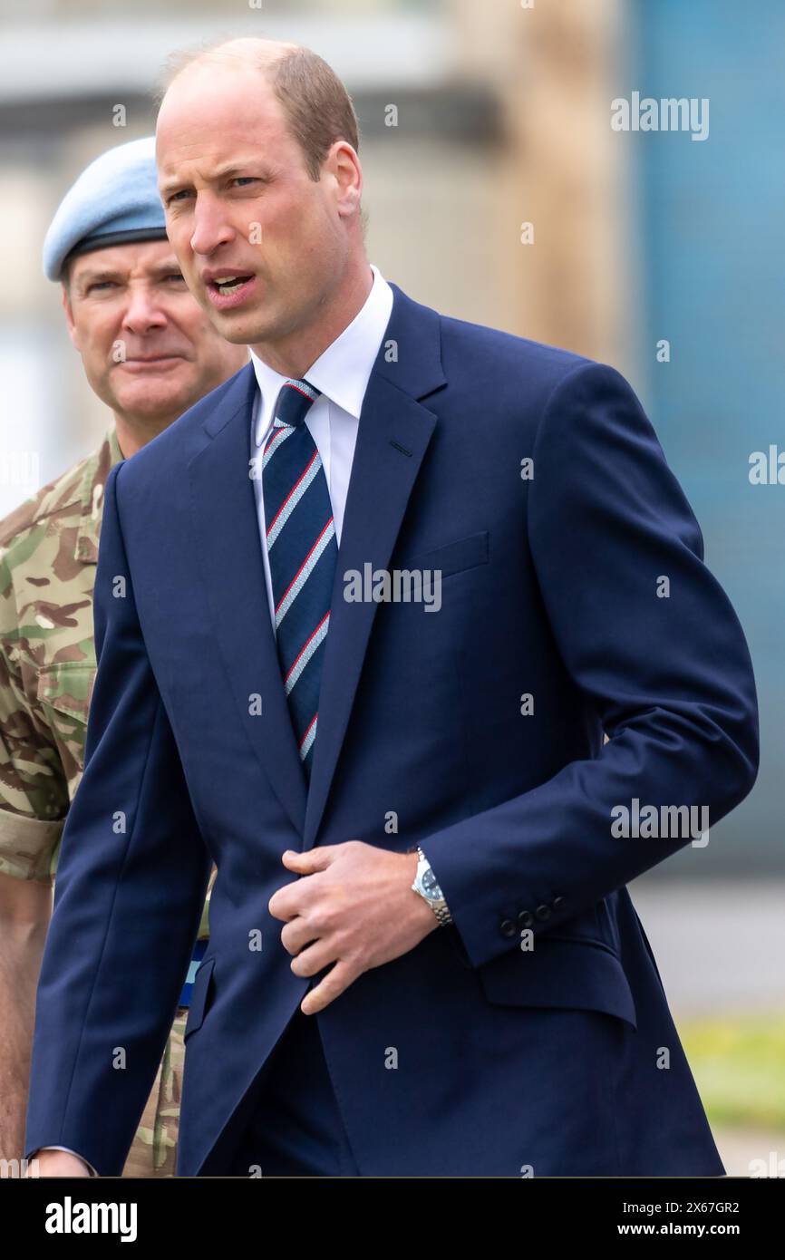 Middle Wallop, Royaume-Uni, 13 mai 2024. Sa Majesté le roi Charles III a officiellement cédé le rôle de colonel en chef du corps aérien de l'armée de terre à son Altesse Royale le Prince de Galles au Centre d'aviation de l'armée de terre de Middle Wallop, Hampshire. Crédit : A.A. Gill/Alamy Live News Banque D'Images