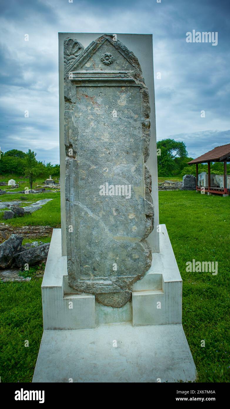 Ruines de la ville romaine et byzantine primitive de Nikopolis ad Istrum. Réserve archéologique 'Nicopolis ad Istrum'. Veliko Tarnovo. Bulgarie. Banque D'Images