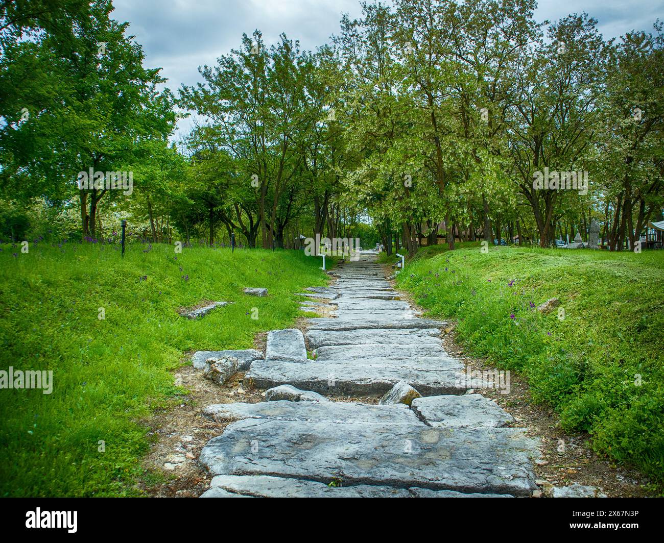 Ruines de la ville romaine et byzantine primitive de Nikopolis ad Istrum. Réserve archéologique 'Nicopolis ad Istrum'. Veliko Tarnovo. Bulgarie. Banque D'Images