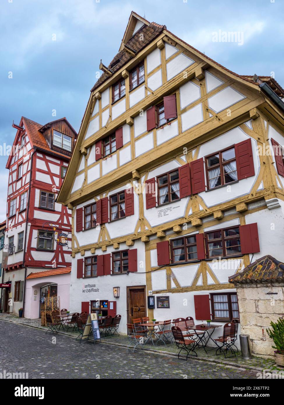 Vieille maison à colombages, maison de guilde des bateliers dans le quartier des pêcheurs, Ulm, Bade-Württemberg, Allemagne Banque D'Images