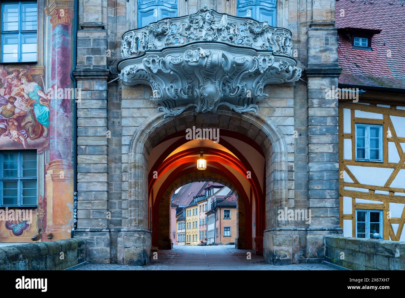 Vieille porte dans Centrum Bamberg est accès historique de Musée céramique, Europe, Allemagne, Franconie, Bavière, Bamberg Banque D'Images