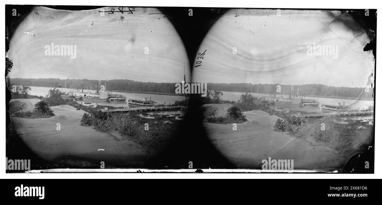 Appomattox River, Virginie. Planteur de bateau de ravitaillement médical, photographies de la guerre de Sécession 1861-1865 Banque D'Images