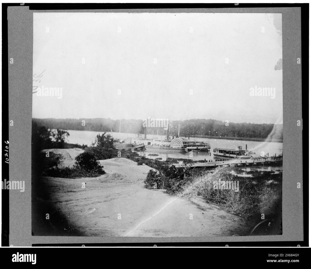 Bateau de ravitaillement médical 'planter' sur la rivière Appomattox, Virginie, photographies de la guerre de Sécession 1861-1865 Banque D'Images