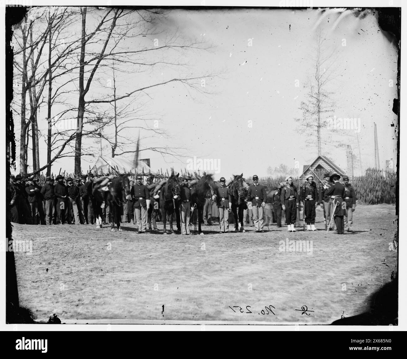 Petersburg, Virginie. Groupe de la Garde prévôt, quartier général, armée du Potomac, photographies de la guerre de Sécession 1861-1865 Banque D'Images